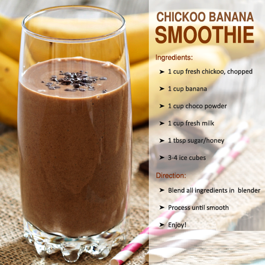 chickoo banana smoothies benefits of healthy juices and recipes