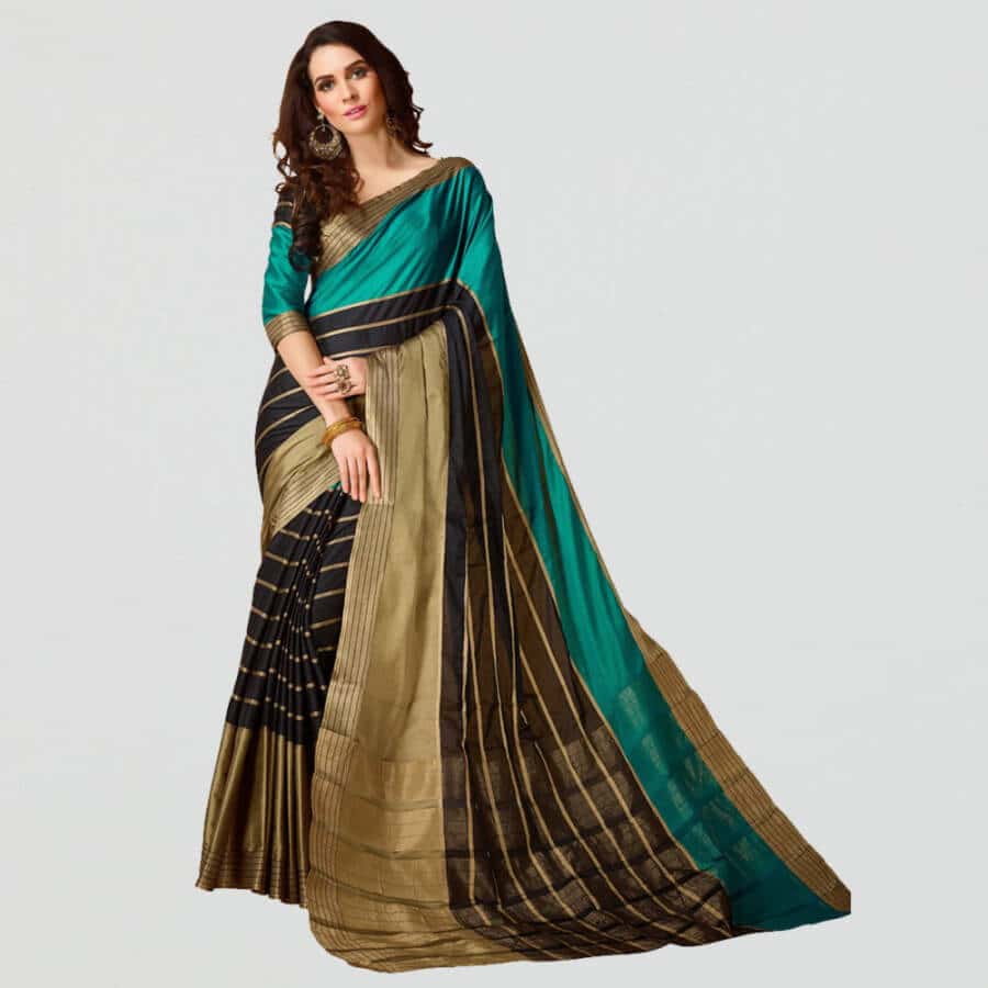 cotton silk multicolor jacquard kanjivaram saree
