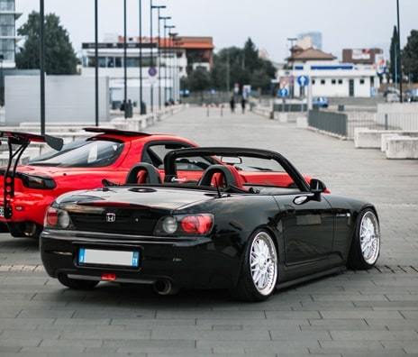 red and black color cars