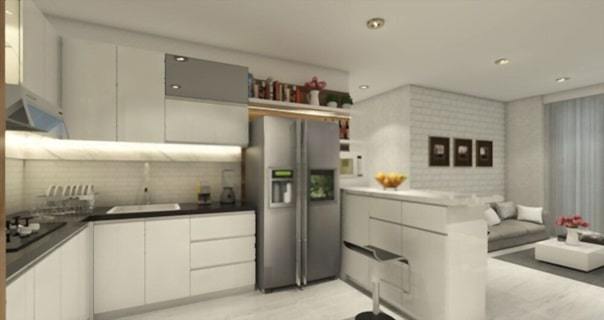 open kitchen partition design