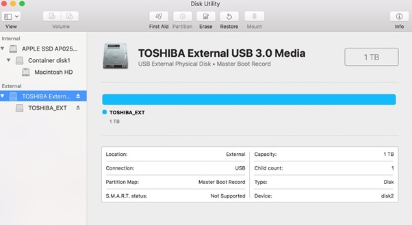 disk utility console