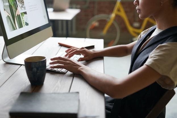 woman working on laptop