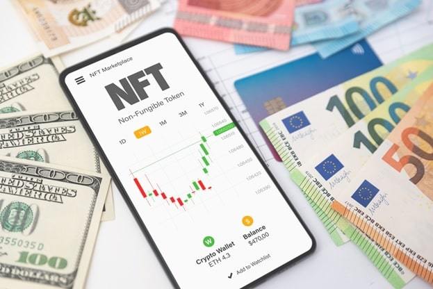 nft marketplace on mobile screen