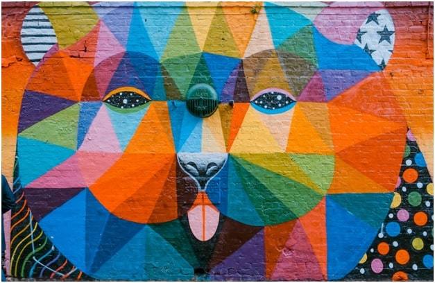 animal face wall mural