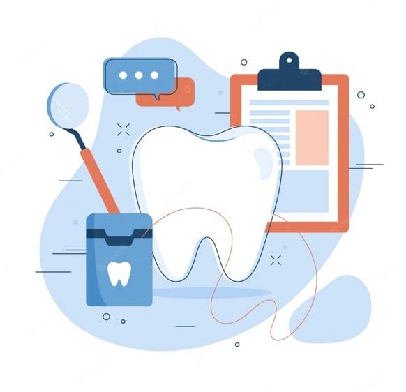 flat dental care concept illustration