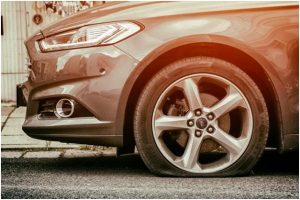 puncture on a car