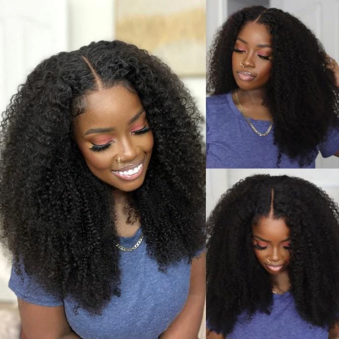 kinky curly lace front wig for women