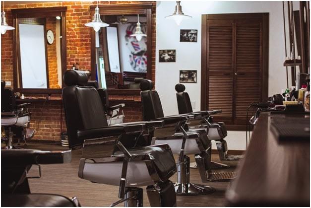 vintage chairs and interior in stylish barbershop