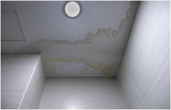 brown spot on bathroom ceiling