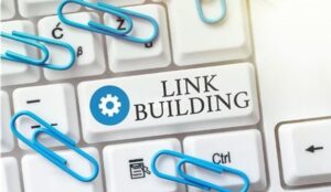 link building printed on keyboard key