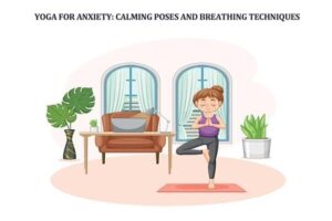 woman practicing yoga pose illustration