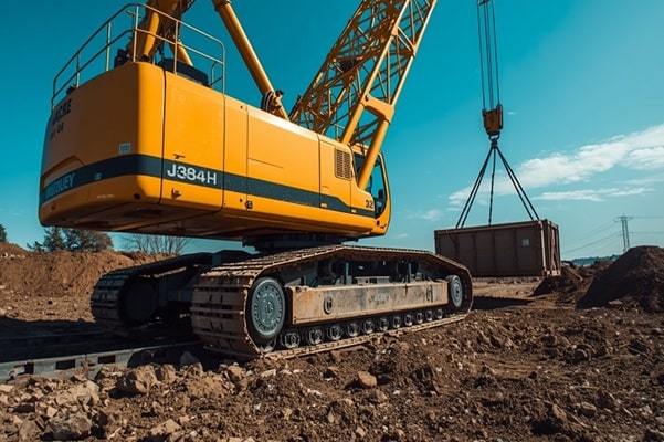 crawler crane operating on a const