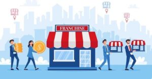 franchise business cityscape composition