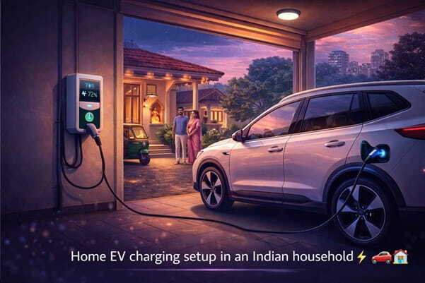 electric car charging at home garage india