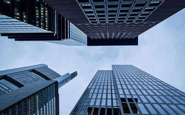 low angle photography of skyscrapers