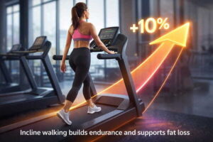 Incline Treadmill Walking Workout Guide for Strength and Fat Loss person walking on incline treadmill