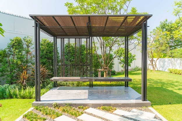 empty pavilion in garden