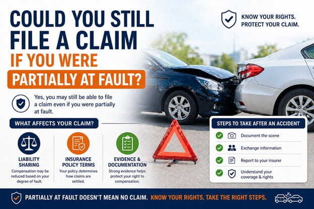 car accident claim partially at fault scenario