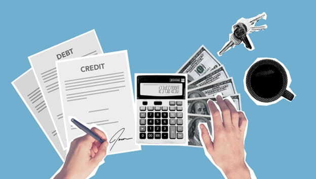 person signing loan agreement for purchase of apartment