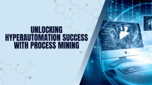 What Role Does Process Mining Play in Hyperautomation Success? laptop displaying digital automation and cloud technology interface