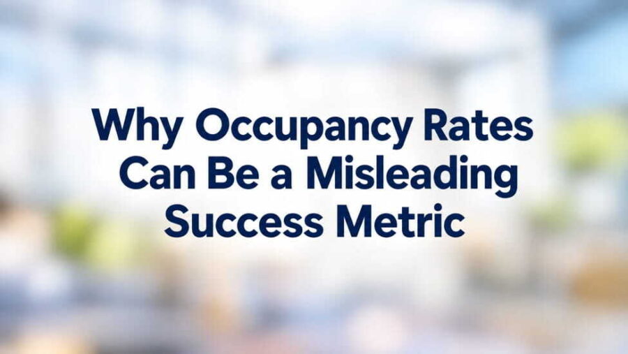 blurred property interior with occupancy rates title