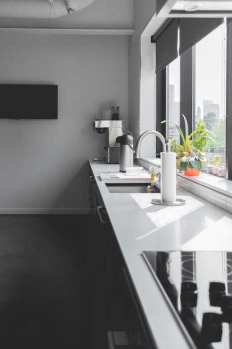countertop of modern kitchen